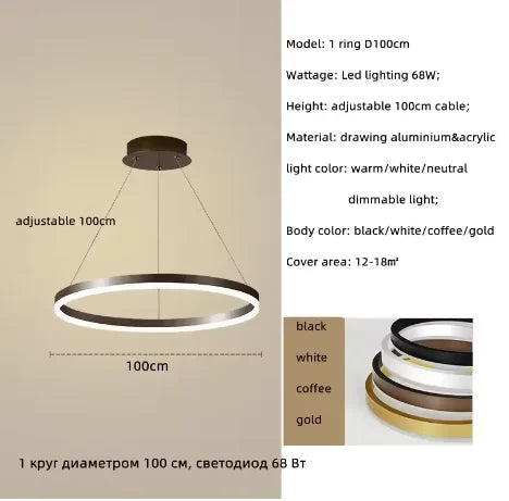 Purilite Select Nordic Minimalism Single Ring LED Chandelier