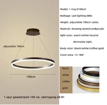 Purilite Select Nordic Minimalism Single Ring LED Chandelier