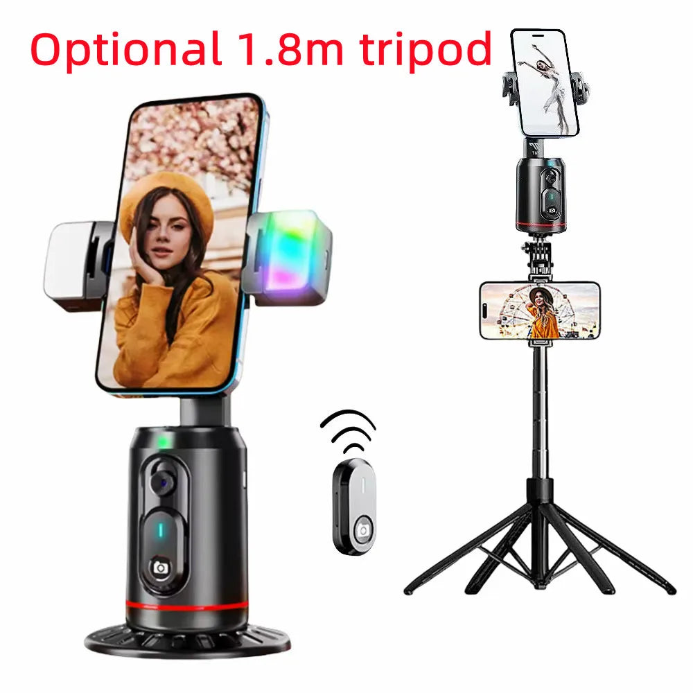 Purilite Select 360° Rotation Gimbal Stabilizer Tripod Selfie Stick with Bluetooth Remote & Light Holder