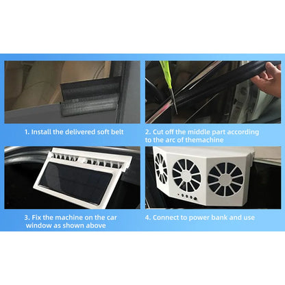 Purilite Select Solar Powered Car Exhaust Fan Triple Ventilation Window Mounted Heat Removal Fan