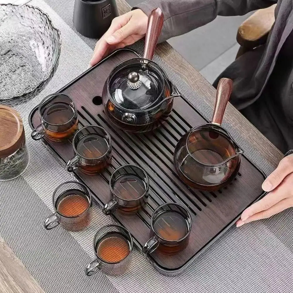 Purilite Select Heat Resistant Glass Teapot | 360° Rotating Transparent Brewing Teapot with Built-In Tea Filter and Comfortable Handle | Large Capacity Boiling Tea Kettle for Home and Office