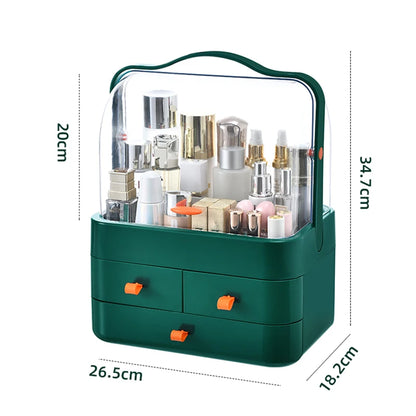 Purilite Select 1PC Cosmetics Receiving Box Dust-Proof Desktop Makeup Organizer with Drawer | Skin Care Products Storage Box | Household Cosmetic Shelf | PP+PS Material