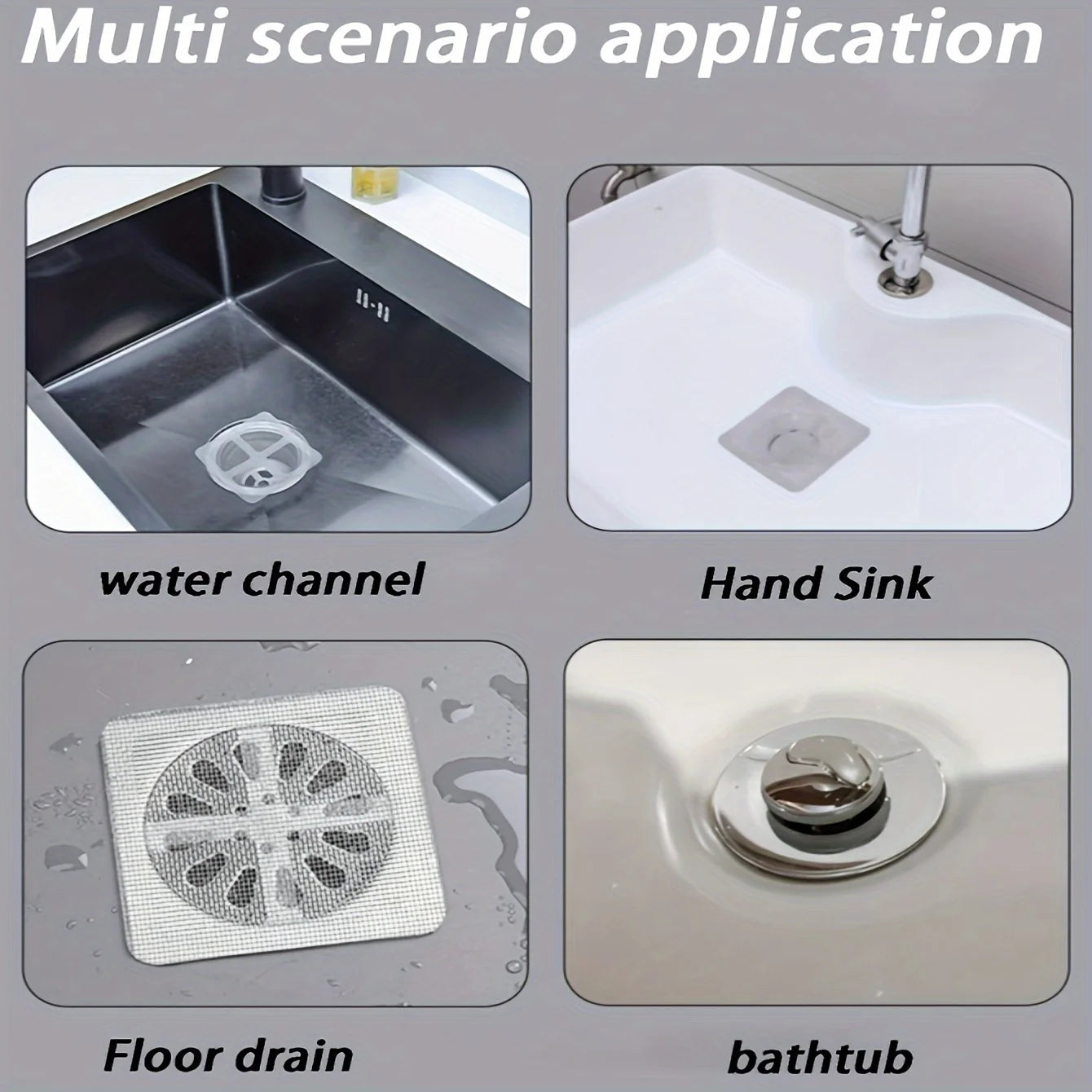 Purilite Select Floor Drain Sticker | Insect Proof Bathroom Hair Filter Mesh | Self Adhesive Sewer & Kitchen Anti Blocking Net