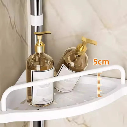 Purilite Select Large Capacity Quick Drainage Bathroom Corner Shelf | Rustproof Stainless Steel Telescopic Punch-Free Organizer | Toilet & Kitchen Storage
