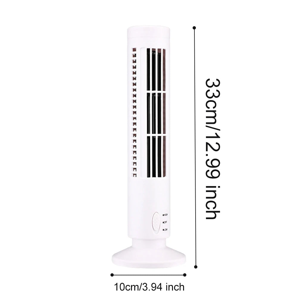 Purilite Select LED Tower Fan Bladeless Cooling Fan 2 Gear Speed Portable Electric Floor Fan