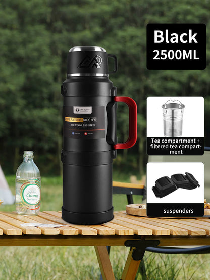 Purilite Select Large Stainless Steel Thermos | 1.7L 2.0L 2.5L Vacuum Insulated Flask | Travel Camping Hot Cold Bottle