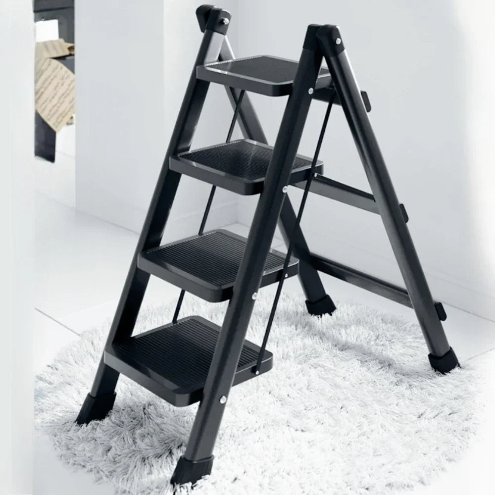 Purilite Select Folding Lightweight Step Ladder | Portable Kitchen Step Stool | Anti-Slip Pedal Ladder for Adults | Multi-Functional Closet Stool