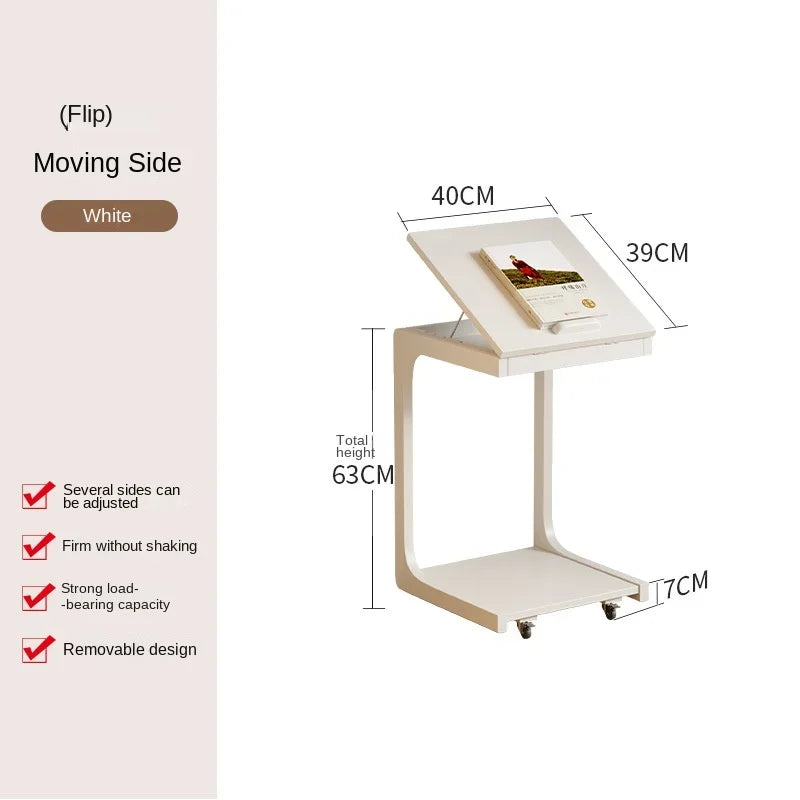 Purilite Select Aesthetic Mobile Small Coffee Table | Multi-Functional Bedside & Living Room Table | Home Furniture with Rollers