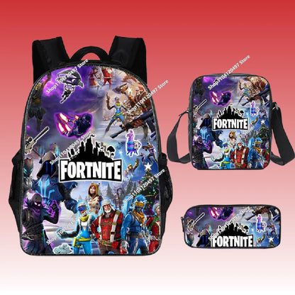Purilite Select 3PCS Anime Fortnite Backpack Set