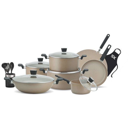 Marble Coating Supreme Gift Pack Set 18-Piece Premium Non-Stick Cookware